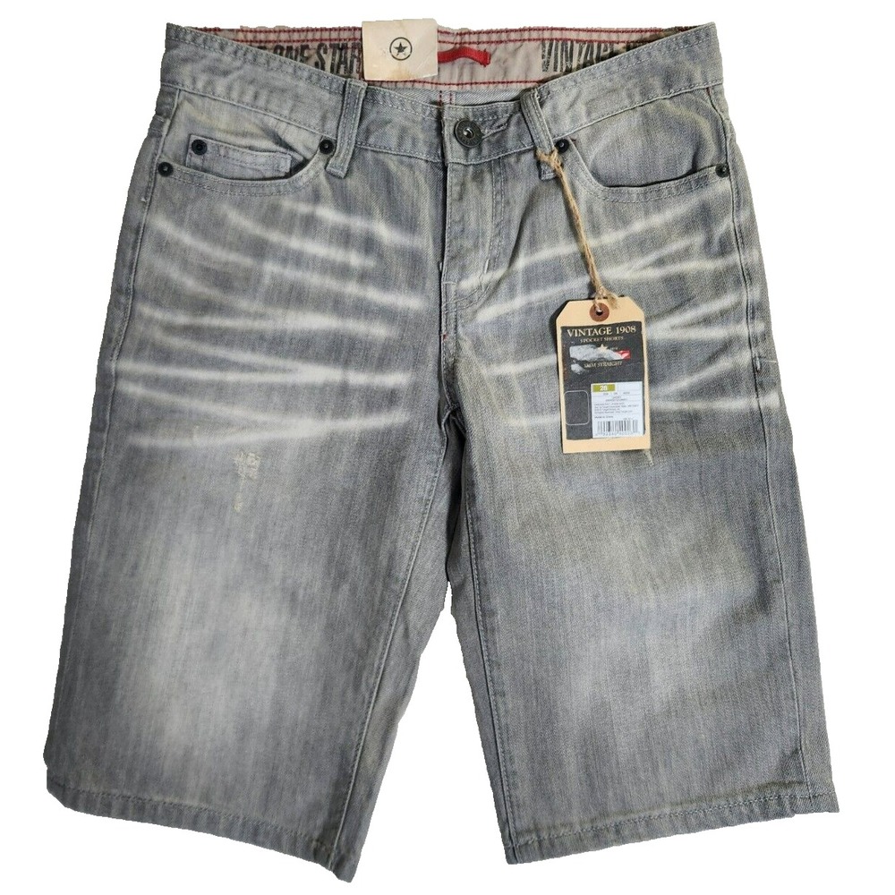 Converse Hawkeye Denim Shorts Men's 28* Gray 11.5" Slim Straight 5-Pocket NWT
